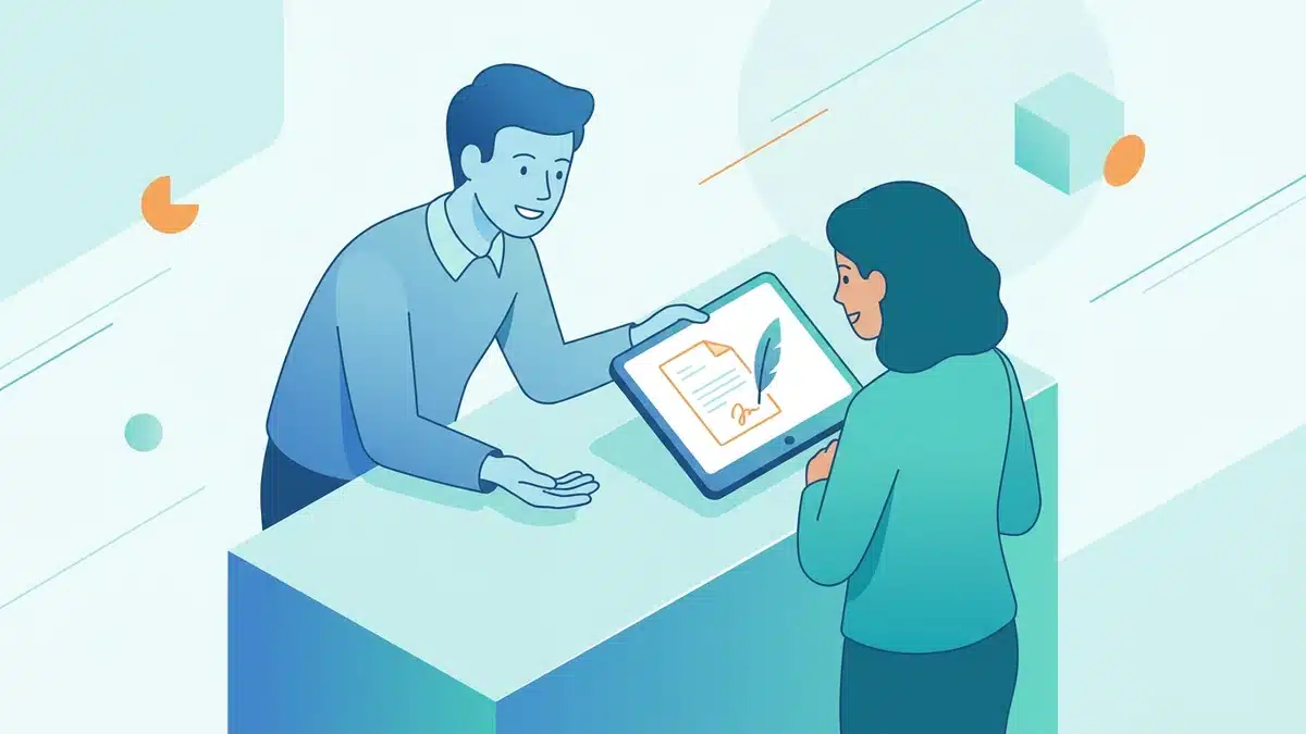 Hộ kinh doanh trao đổi với nhân viên tư vấn để đăng ký hóa đơn điện tử