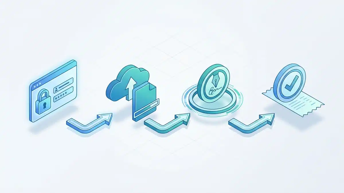 Sơ đồ các bước dùng chữ ký số hộ kinh doanh nộp tờ khai thuế điện tử